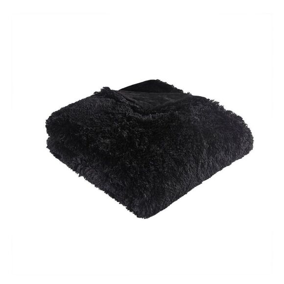 Intelligent Design - Malea Shaggy Faux-Fur Duvet Cover Sets - Black - Picture 5 of 10